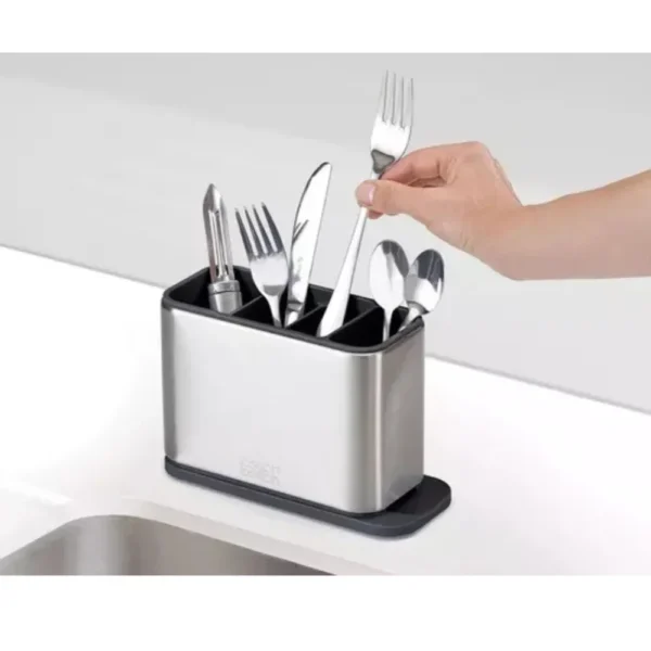 Escorredor Porta Talheres de Aço Inoxidável; Organizador de Utensílios de Cozinha - Imagem 3